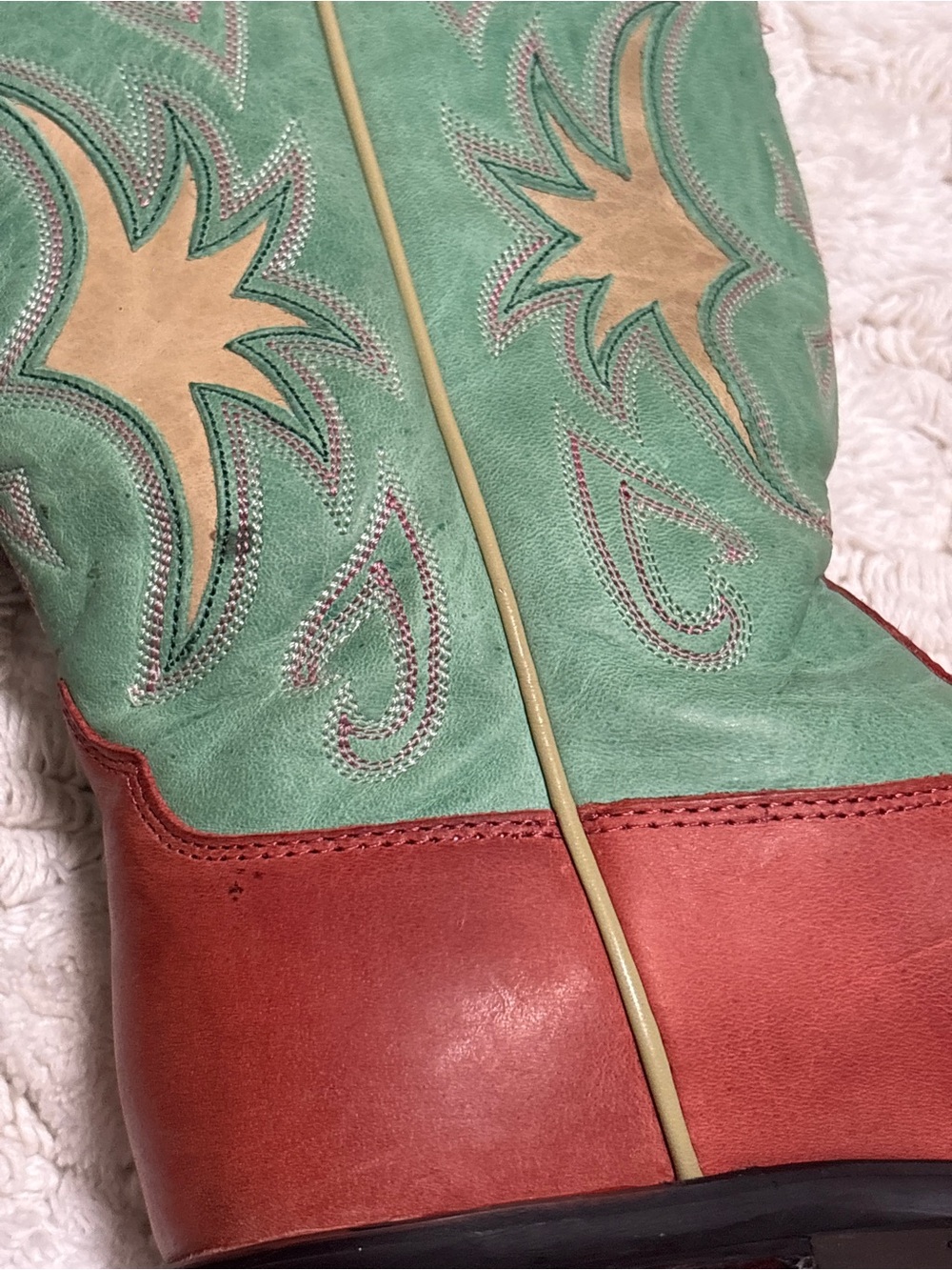Ariat Women's Manzanita Western Boots Size 7.5 | Pink Green Leather Boho Cowgirl - Picture 14 of 14
